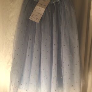 NWT Powder Blue Starry Tulle Skirt Size 4